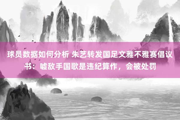 球员数据如何分析 朱艺转发国足文雅不雅赛倡议书：嘘敌手国歌是违纪算作，会被处罚