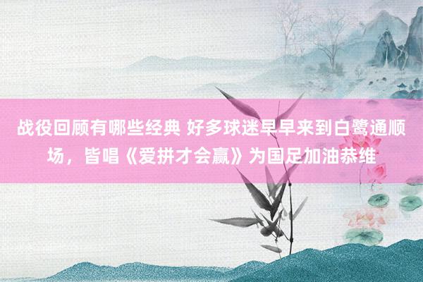 战役回顾有哪些经典 好多球迷早早来到白鹭通顺场，皆唱《爱拼才会赢》为国足加油恭维