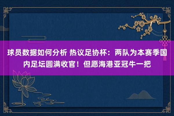 球员数据如何分析 热议足协杯：两队为本赛季国内足坛圆满收官！但愿海港亚冠牛一把