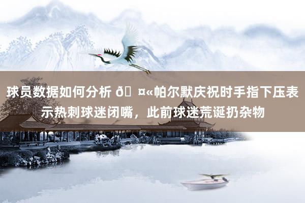 球员数据如何分析 🤫帕尔默庆祝时手指下压表示热刺球迷闭嘴，此前球迷荒诞扔杂物