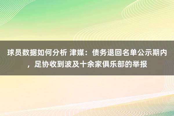 球员数据如何分析 津媒：债务退回名单公示期内，足协收到波及十余家俱乐部的举报