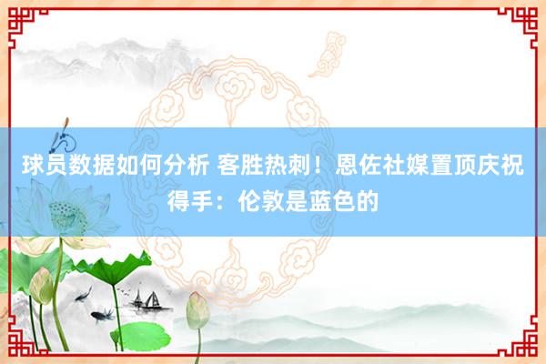 球员数据如何分析 客胜热刺！恩佐社媒置顶庆祝得手：伦敦是蓝色的