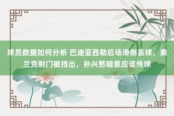 球员数据如何分析 巴迪亚西勒后场滑倒丢球，索兰克射门被挡出，孙兴慜暗意应该传球