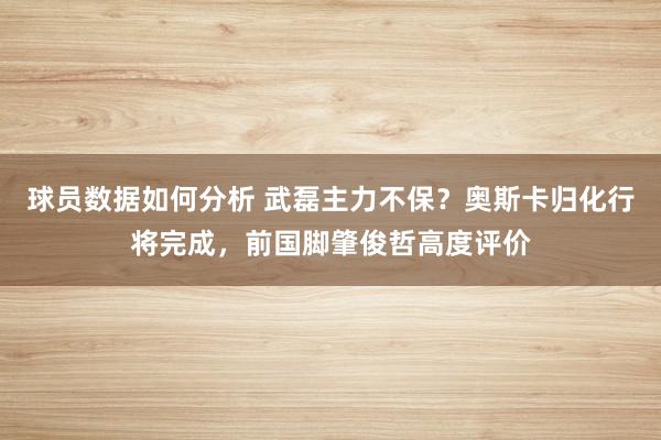 球员数据如何分析 武磊主力不保？奥斯卡归化行将完成，前国脚肇俊哲高度评价